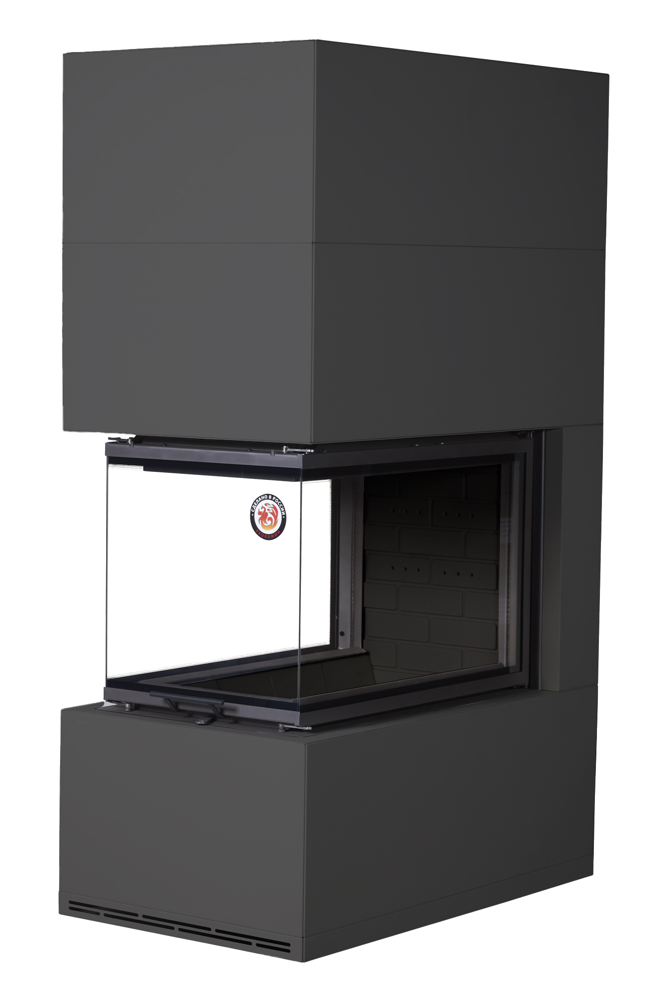 Камин РОДОС 900 ЧЕРНЫЙ, шамот черный